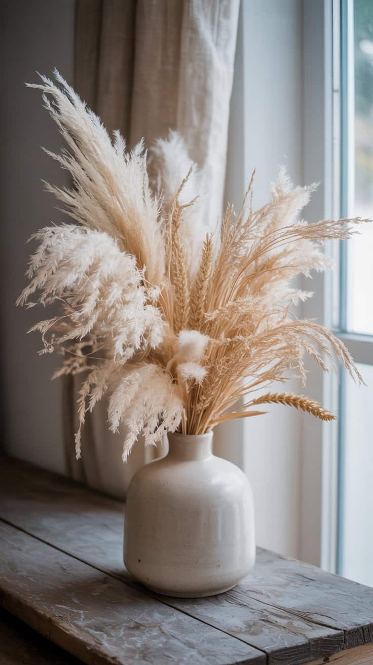  Minimalist dried floral centerpiece for fall