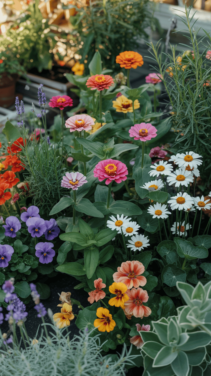 Edible Flowers with Decorative Plants