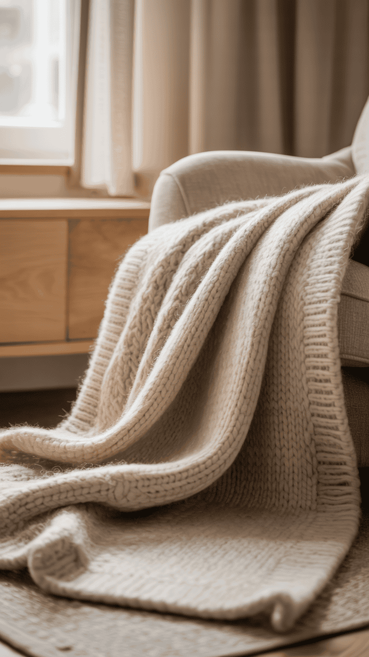 Luxury wool blanket in a neutral color