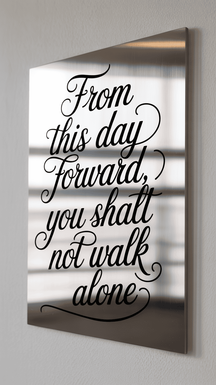 Aluminum art print of wedding vows or first dance lyrics
