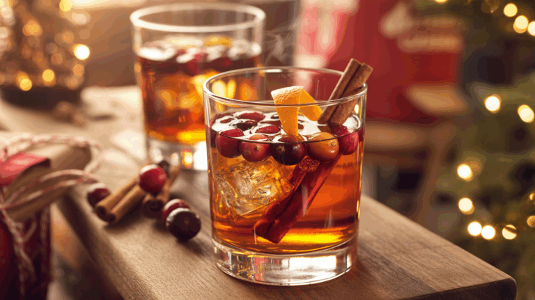 Cranberry Cinnamon Bourbon Old Fashioned