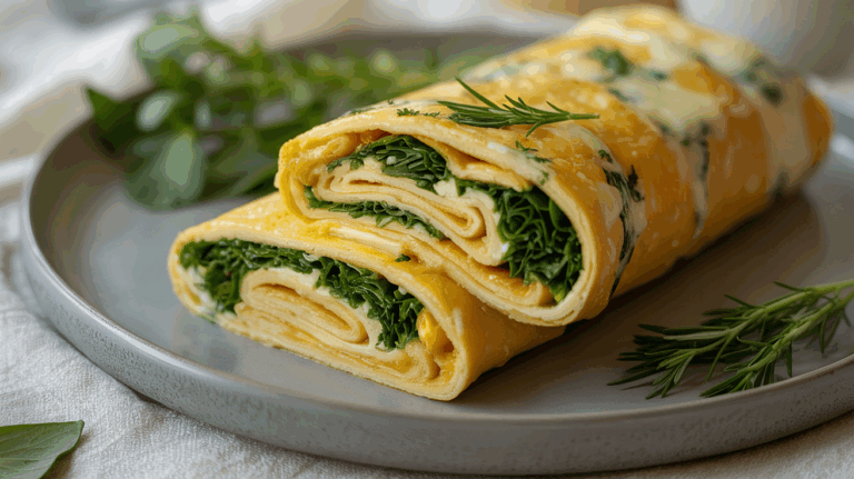 Cheesy Herb Cloud Omelette Wrap