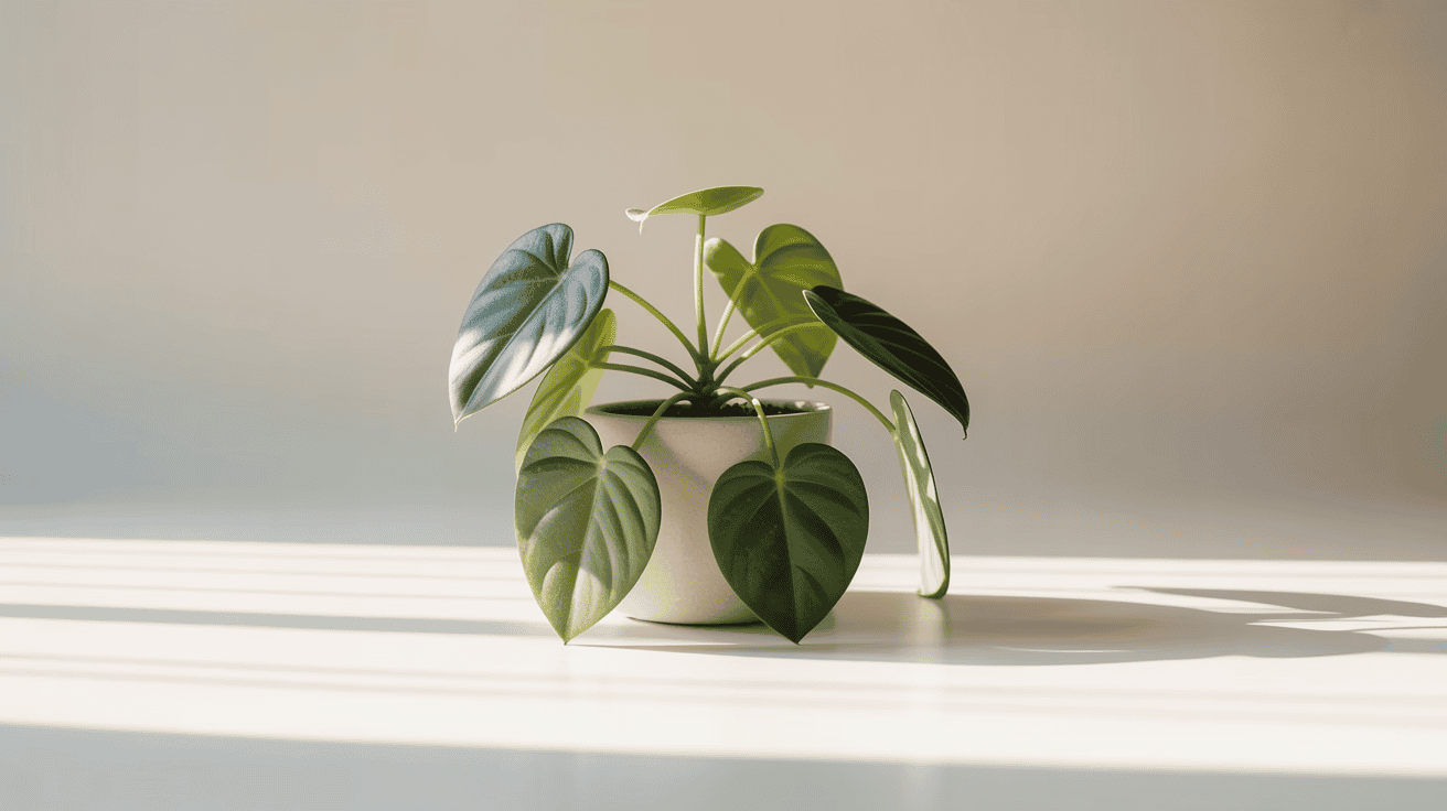 Stylised image of a houseplant resting during a natural slow growth phase.