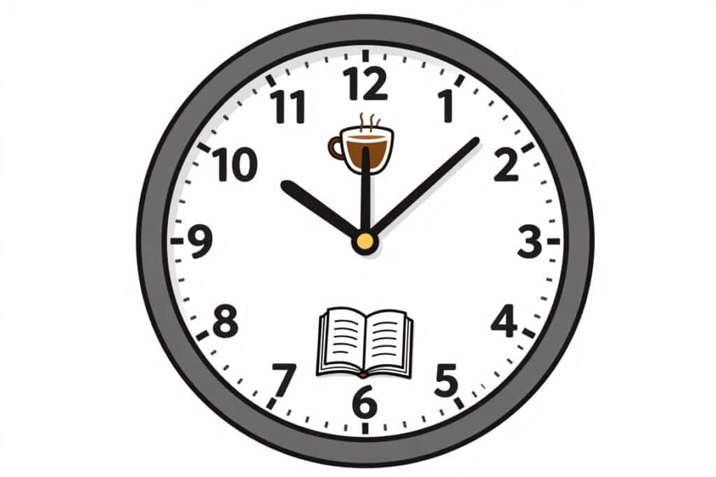Clock showing different journaling time options Clock showing different journaling time options
