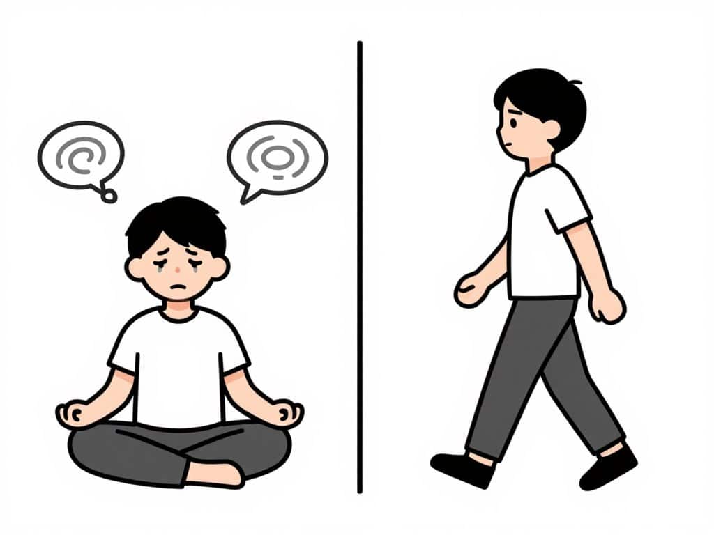 Comparison between seated and walking meditation