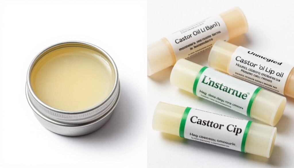 Comparison of homemade castor oil lip balm versus commercial products