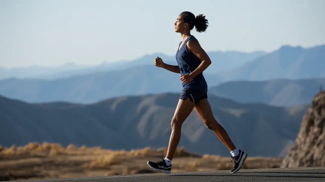 Person enjoying interval walking with confident, energetic stride