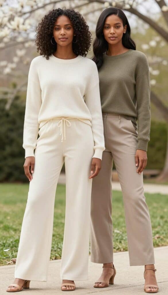 Monochrome Neutrals look on a Black woman Monochrome Neutrals look on a Black woman