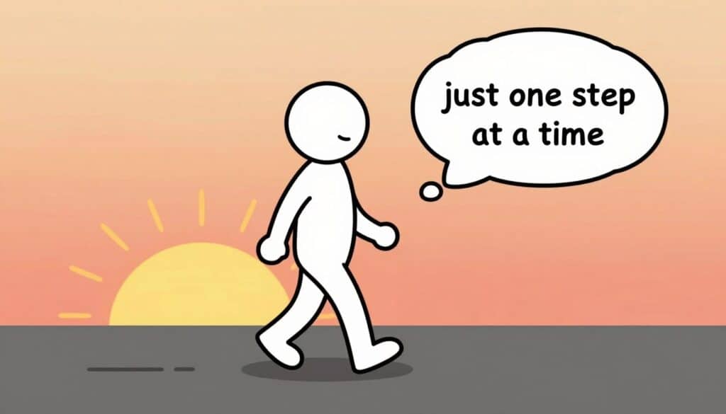 Person beginning walking meditation practice