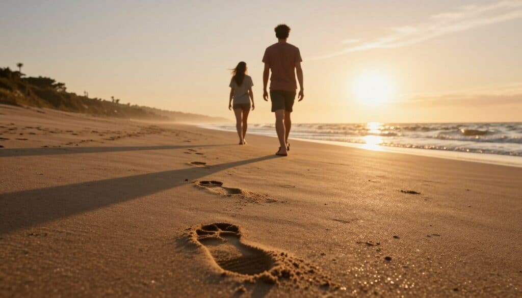 Sunset walking path symbolizing the journey of a 30-day walking exercise challenge