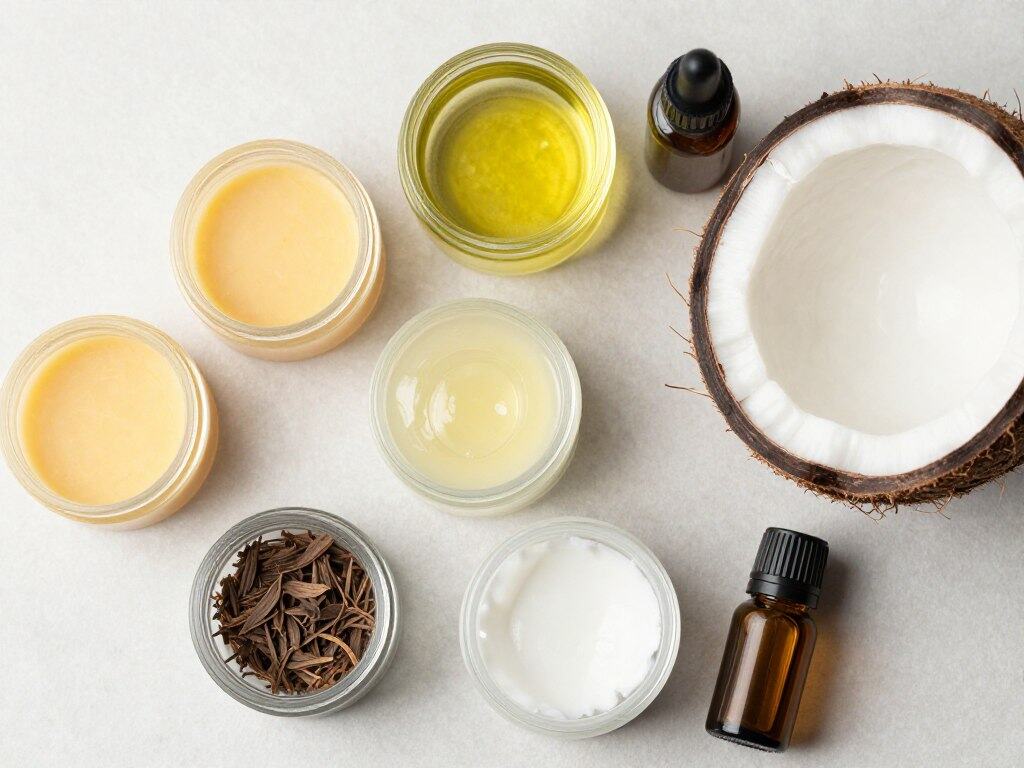 Vegan castor oil lip balm ingredients including candelilla wax