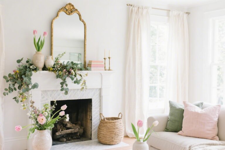 15 Spring Mantle Decor Ideas That Feel Light and Airy