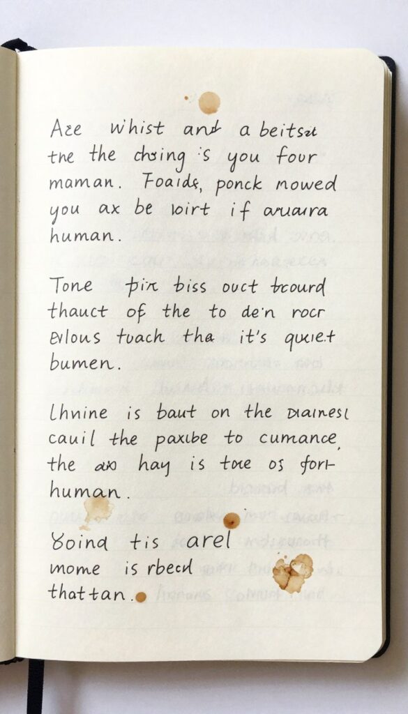 imperfect journal with crossed out words and authentic messy pages