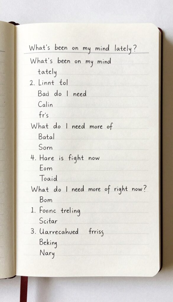 journal prompts list written in notebook for guided journaling practice