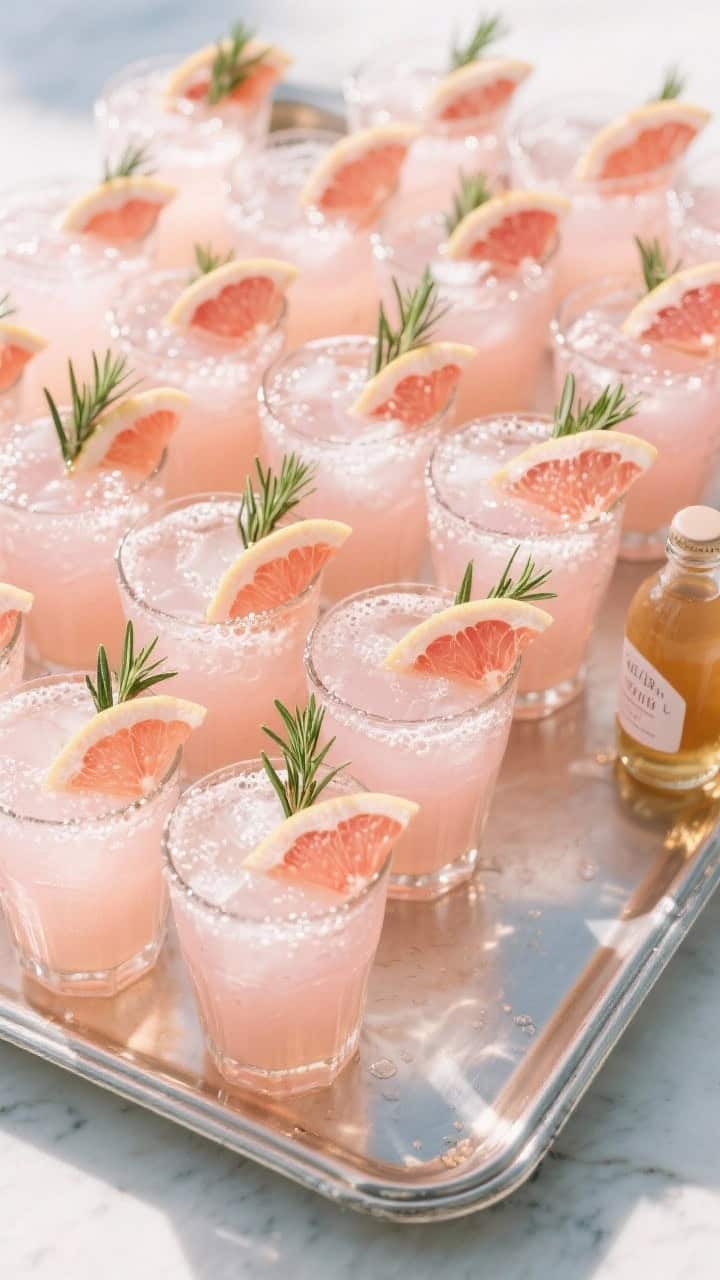 Tasty top view: Overhead party-ready setup for batching—multiple finished Collins glasses arranged