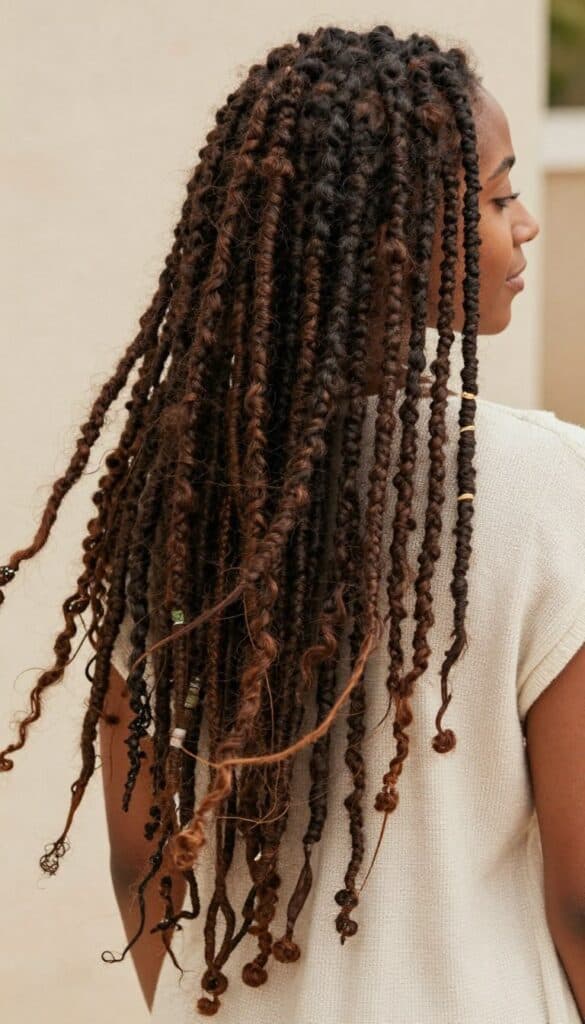 Boho long locs style