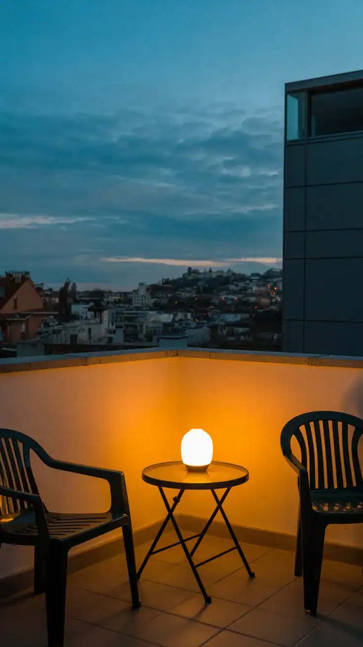 Solar lights in balcony corners