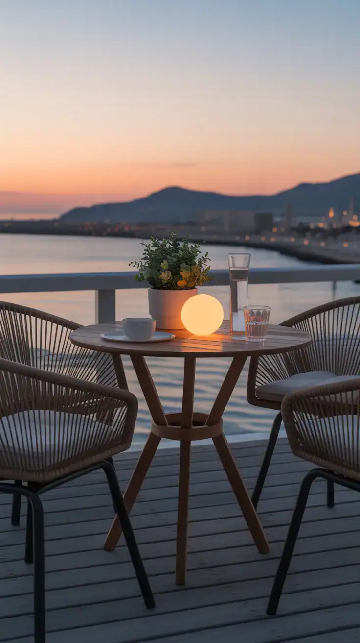 Light up balcony table