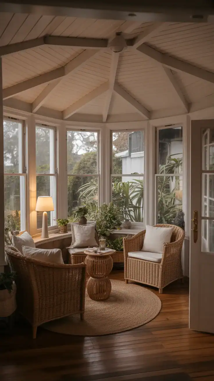 Sunroom evening lighting