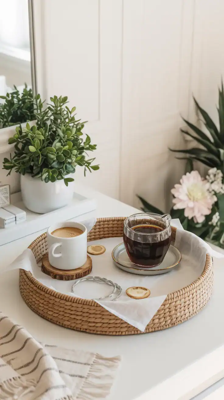 fabric lined coffee tray