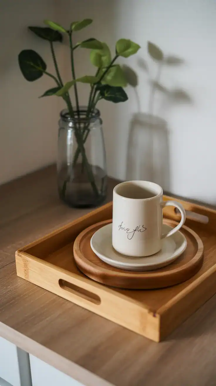 compact coffee tray for small space