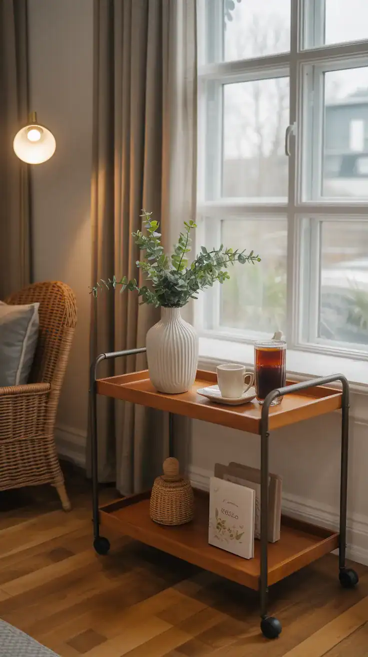 Coffee cart near window
