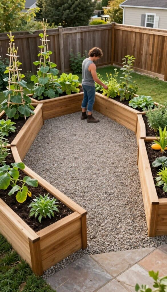U-shaped raised garden layout