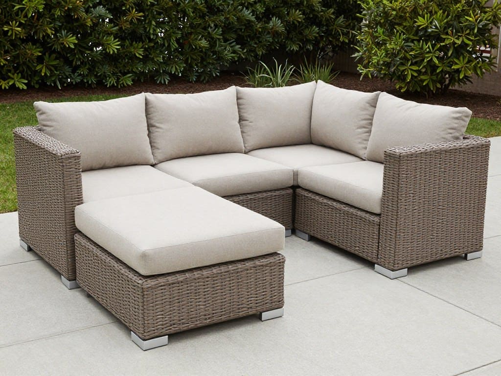 outdoor sectional furniture set for fire pit area