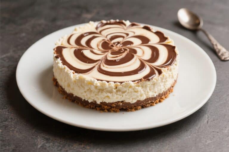 Cottage Cheese Chocolate Swirl Cheesecake – Light, Creamy, and Chocolatey