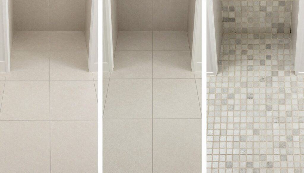 Comparison of different tile sizes in mudroom spaces