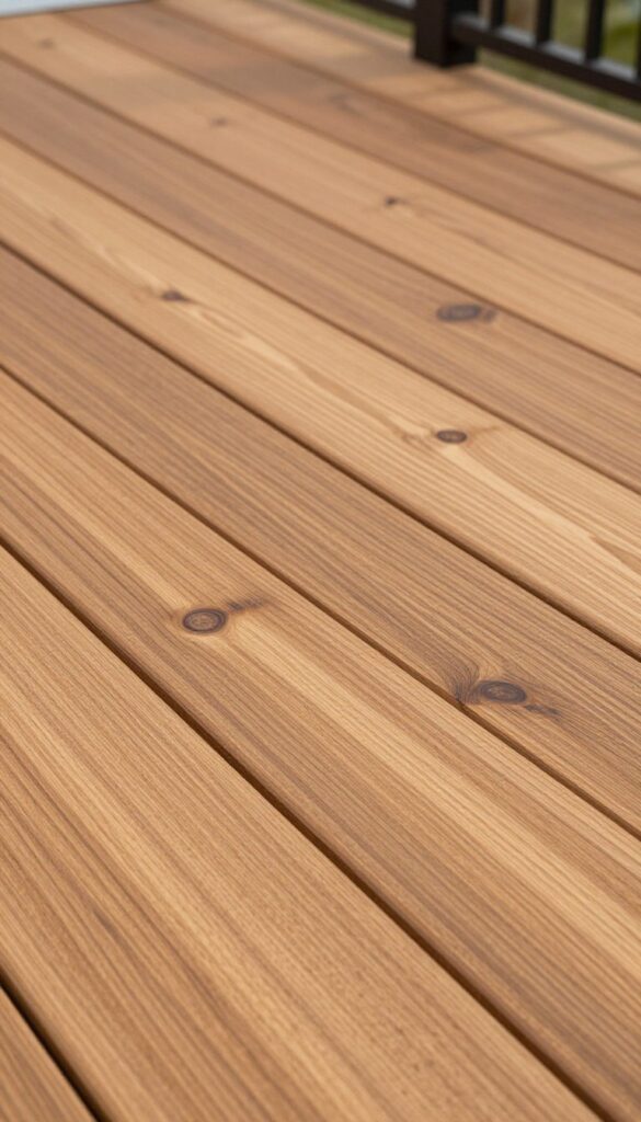 cedar tone semi transparent stain deepening natural wood color while showcasing grain texture underneath