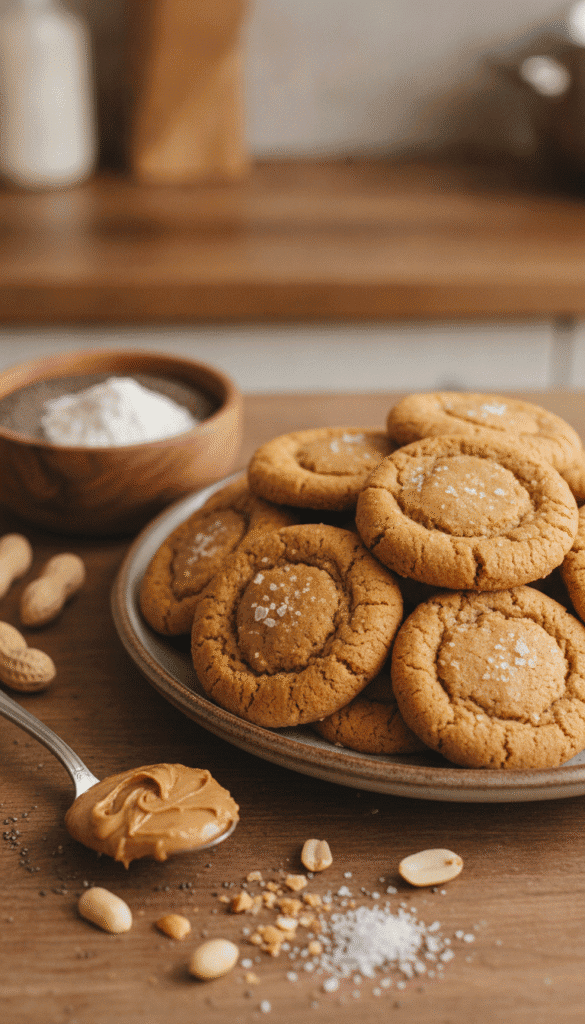 Healthy peanut butter cookies made with almond flour and natural peanut butter
