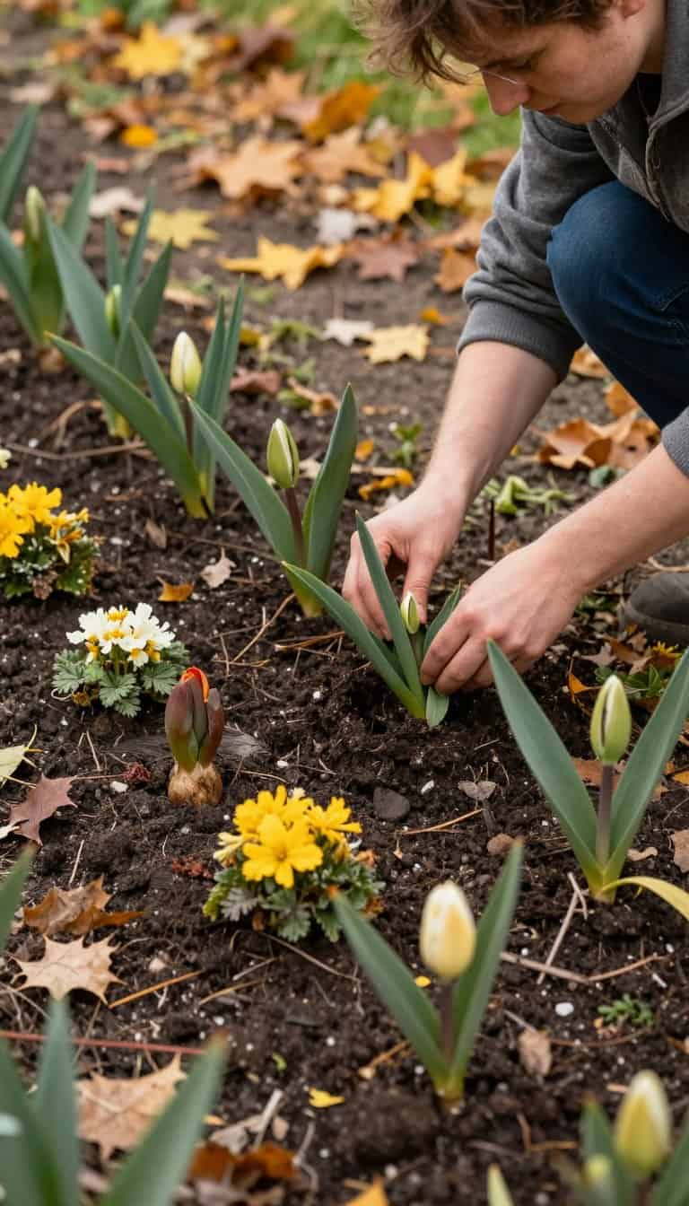Autumn bulb planting guide with spring bulbs ready to plant
