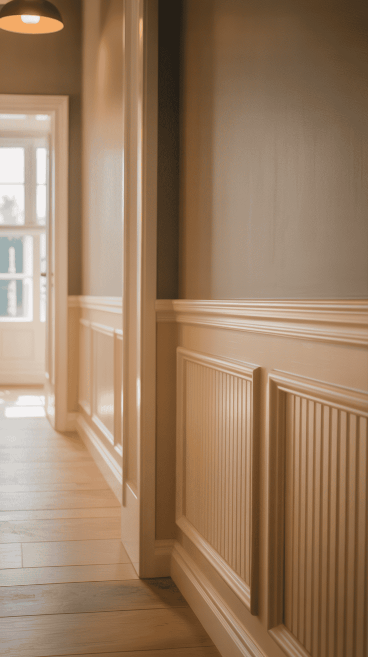 two-tone neutral hallway with painted wainscoting two-tone neutral hallway with painted wainscoting