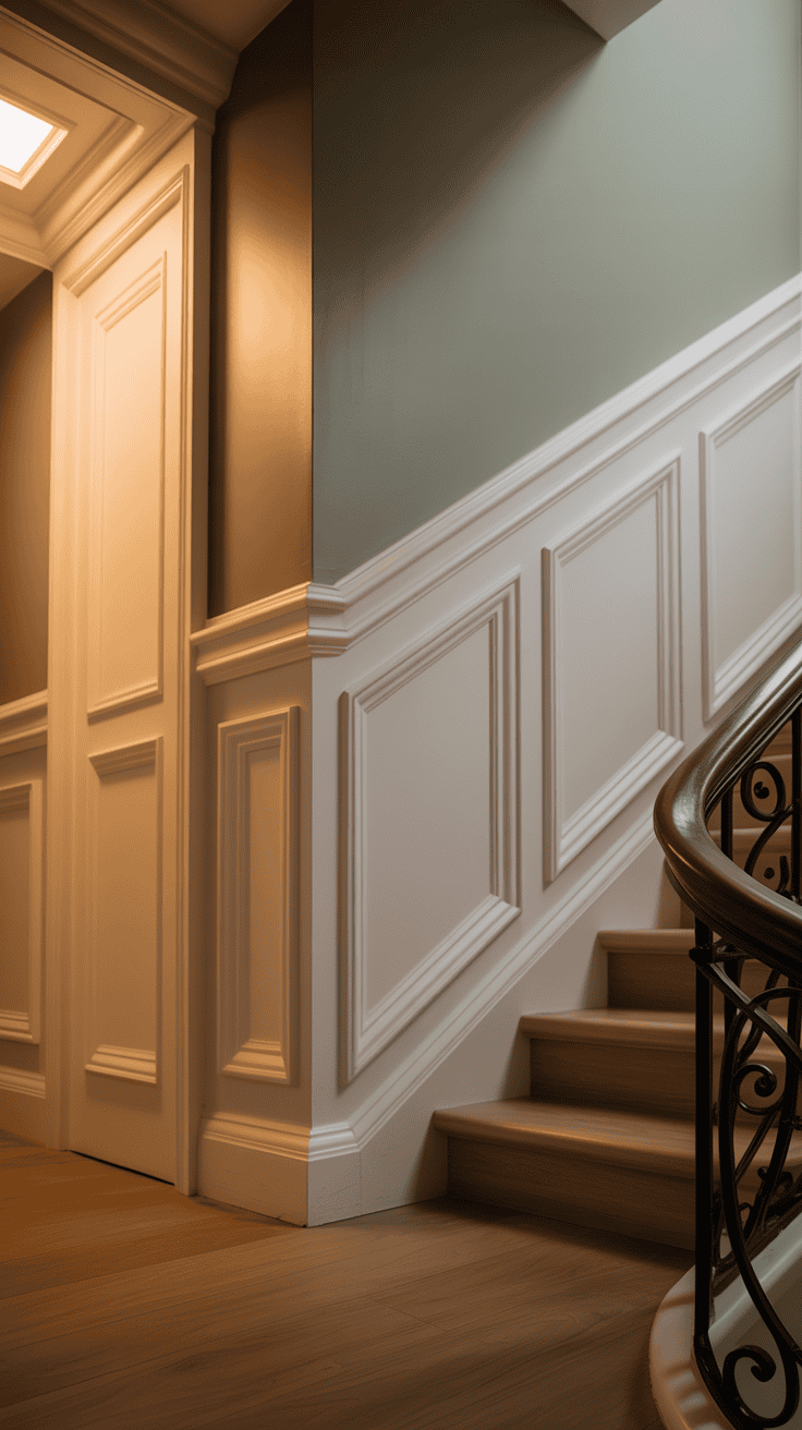 hallway wainscoting continuing up a staircase hallway wainscoting continuing up a staircase