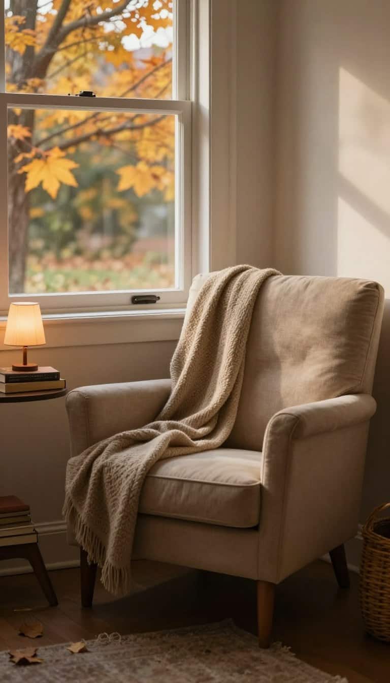 cozy autumn reading nook ideas in a warm corner