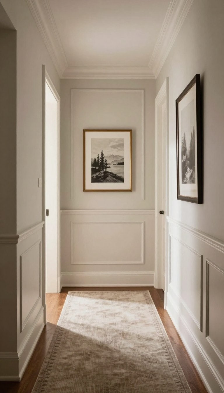 hallway wainscoting ideas with elegant painted panels