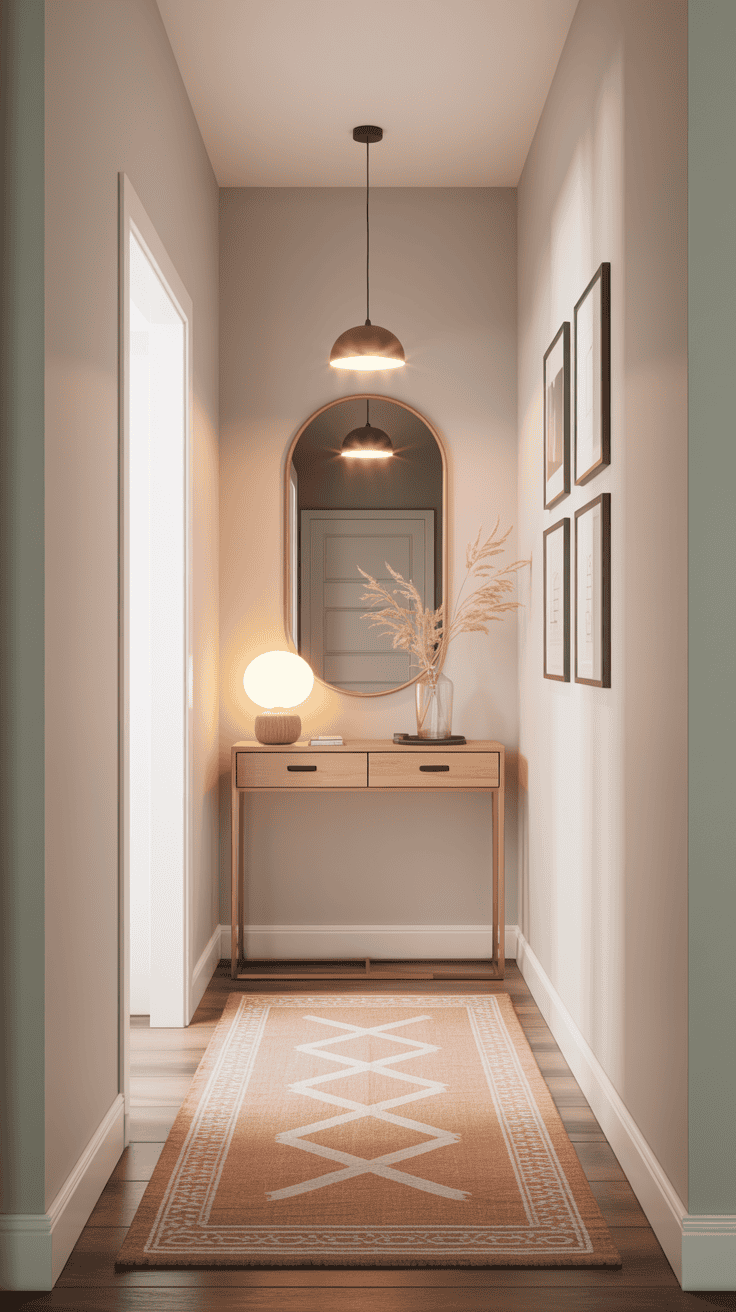 simple formula for decorating a narrow hallway