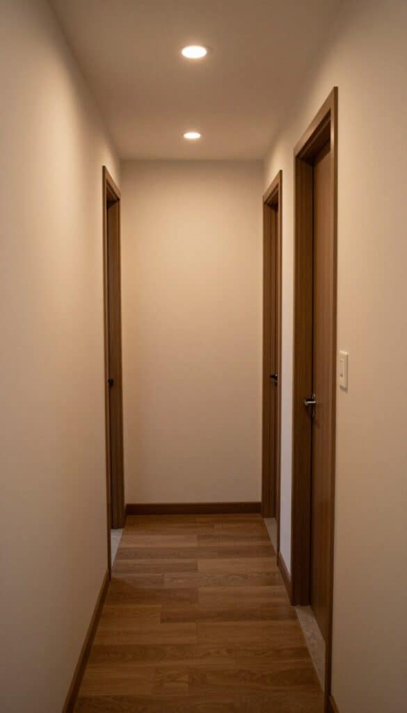 choosing an accent wall in a narrow hallway