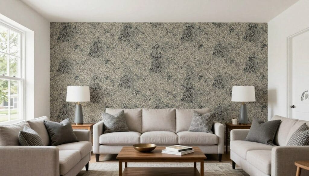 open living room wall selected as a wallpaper focal point open living room wall selected as a wallpaper focal point