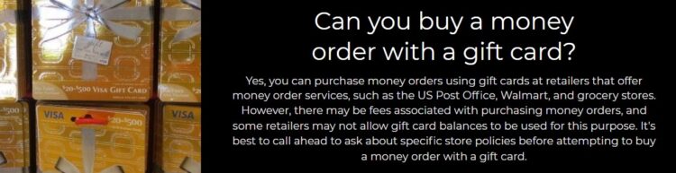 Can I buy a money order with a gift card