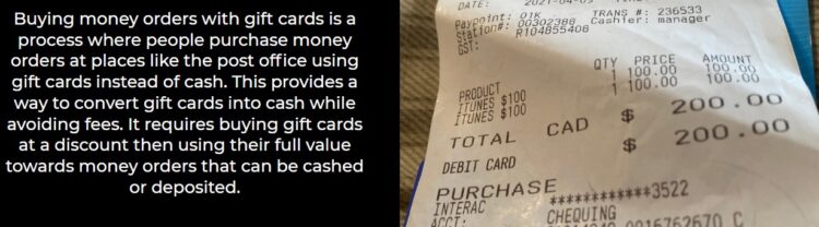 Can you buy a money order with a gift card