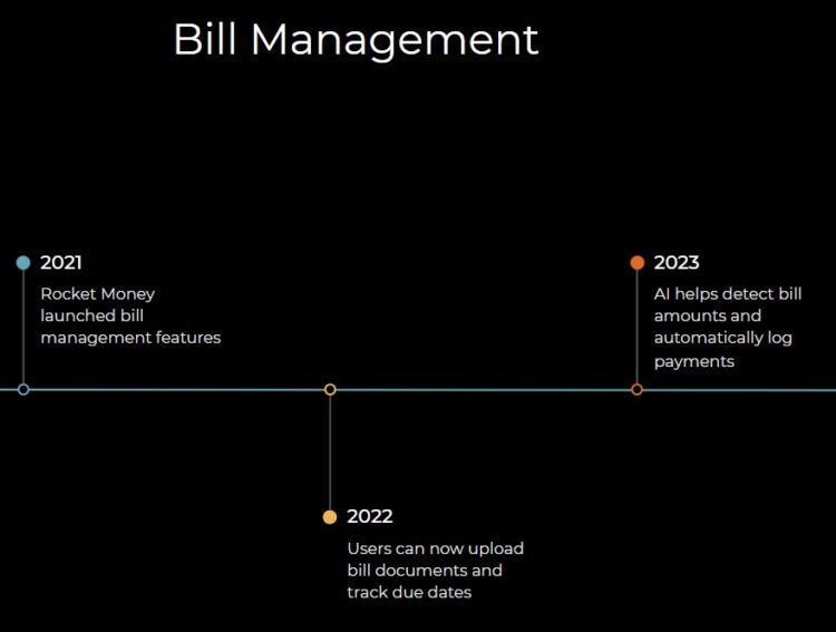 RocketMoney Bill Management feature
