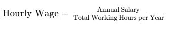 Formula to find your hourly wage