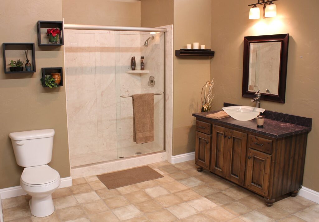 A clean, modern bathroom by Mid State Baths shows expert remodeling with an inviting and relaxing new shower space.
