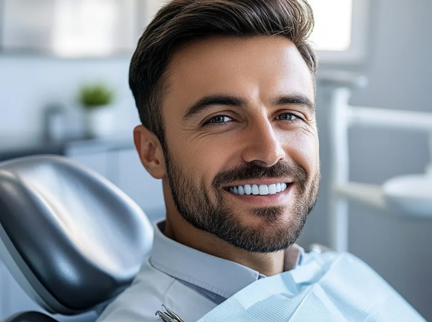 Patient smiling after receiving immediate dental implants in Los Angeles