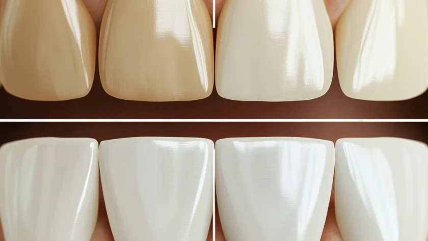 difference between Lumineers and dental veneers illustrated on teeth