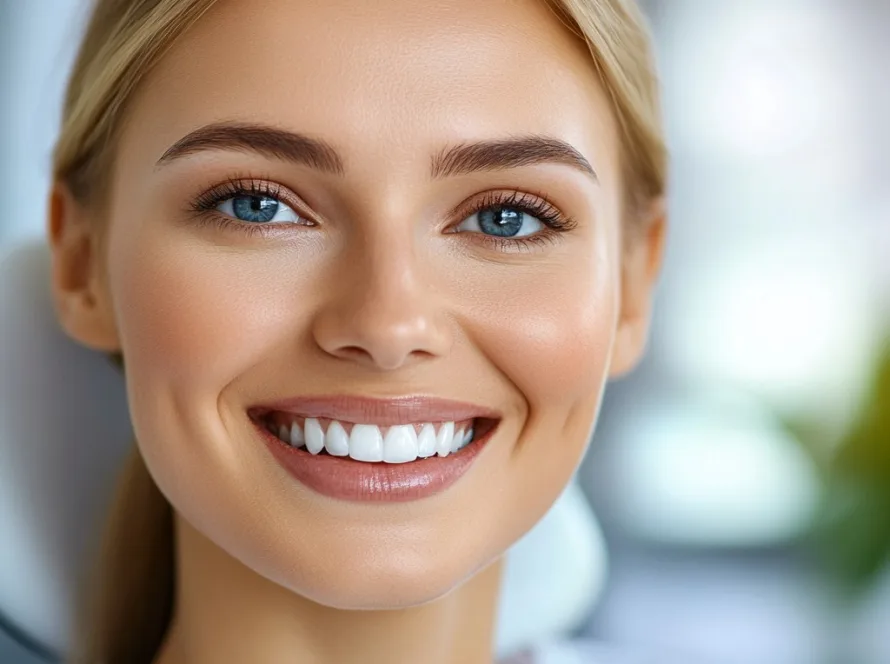 Dentist checking gum health after patient’s weight loss