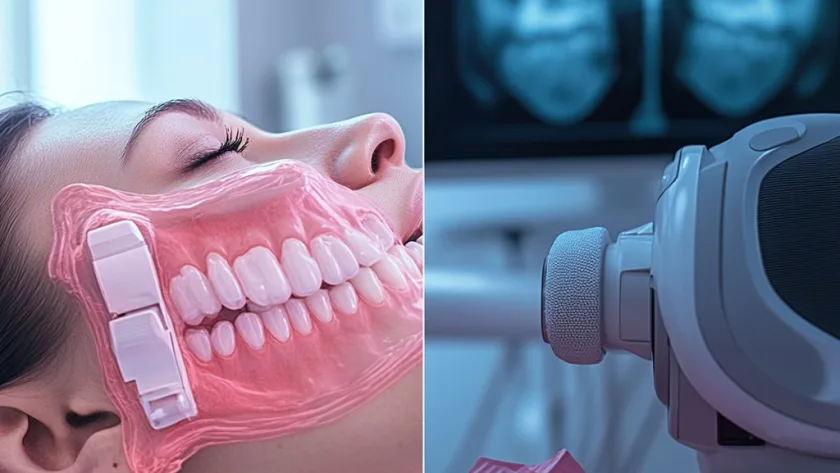 link between periodontitis and sleep apnea – gum disease and breathing problems illustration