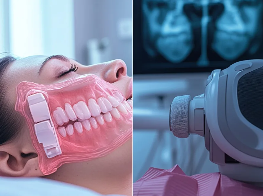 link between periodontitis and sleep apnea – gum disease and breathing problems illustration